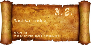Machka Endre névjegykártya